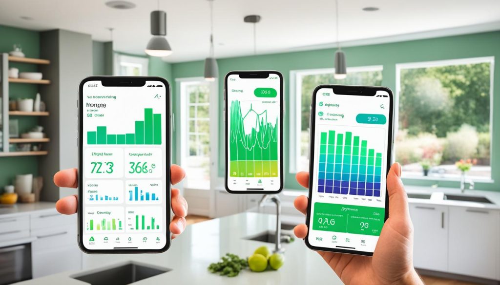 Smart home energy monitor mobile app integration